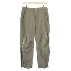 デサント DESCENTE イージーパンツ スラックス ナイロン ウエストゴム ストレッチ ロゴ ワンカラー M カーキ /BBのサムネイル
