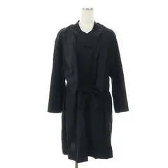 カルヴェン CARVEN フレアコート ノーカラー ロング ベルト付き 36 黒 ブラック /MI ■OSのサムネイル