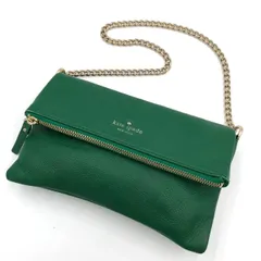 ケイトスペード ショルダーバッグ クラッチ レザー グリーン 緑 kate spade 中古