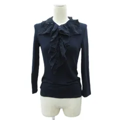 ローレンラルフローレン LAUREN RALPH LAUREN カットソー XS 紺 ネイビー 七分袖 レースフリル /HO24 ■ECE003のサムネイル
