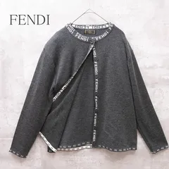 美品 フェンディ FFロゴ トリム  アンサンブル　カーディガン グレーのサムネイル