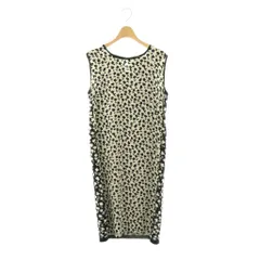 マックスマーラ MAX MARA 素材切り替え花柄ノースリーブワンピース 膝丈 M アイボリー ブラック /DO ■OS