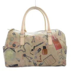 ポールスミス PAUL SMITH ハンドバッグ ミニボストン メイク柄 総柄 ロゴ刻印 レザー ベージュ系 /GV ■GY18のサムネイル