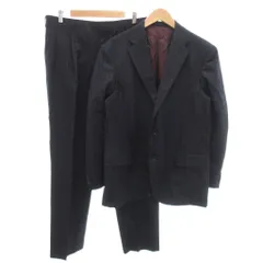 ダンヒル dunhill 美品 セットアップ スーツ テーラードジャケット パンツ 紺 ネイビー シングル 総裏地 ストライプ柄 /SJ ■GY06