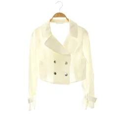 ウィルセレクション WILLSELECTION 24SS デニムWボタンジャケット ダブル クロップド丈 F ホワイト /HK ■OS ■SHのサムネイル