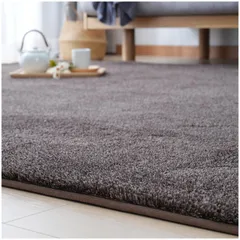 【在庫セール】ラグマット カーペット 1.5畳 厚手【全厚約26mm 踏み心地快適】接触温感 冬用 シャギーラグ 厚手ラグ 絨毯 ふわっとした手触り 防音絨毯 オールシーズン対応 床暖房対応 じゅうたん【光触媒抗菌防臭加工】ラグ ふわふわ 花柄滑り止め（ブラウ