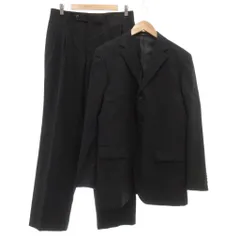 コムサイズム COMME CA ISM セットアップスーツ ジャケット L スラックス L 黒 ブラック 無地 ノッチドラペル 長袖 /ML ■GY58