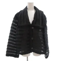 イッセイミヤケ ISSEY MIYAKE ジャケット ブルゾン カットオフ 麻 リネン ビッグカラー 2 黒 ブラック /FF ■ECG004のサムネイル