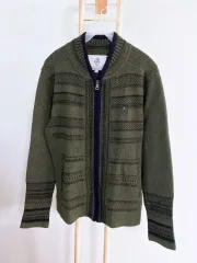 モンヴィンテージ(95)カステルバジャック ゴルフ メンズ ウールニット ジップアップ ジャケット