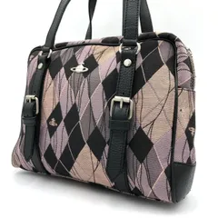 ヴィヴィアンウエストウッド ハンドバッグ アーガイル オーブ キャンバス レザー