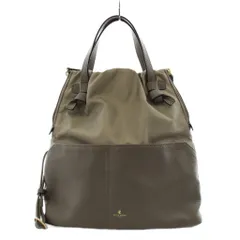 ペレボルサ PELLE BORSA ショルダーバッグ ハンドバッグ 2way ナイロン レザー グレー /AN21