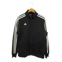 アディダス adidas ジャケット ジャージ スポーツウエア L 黒 ブラック 長袖 スタンドカラー スリーストライプス /MN16 ■GY99