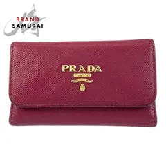 PRADA プラダ サフィアーノ ロゴ ピンク ゴールド金具 レザー 197A キーケース 6連 レディース 600215【中古】