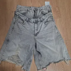 ザラ（希少性商品）2ベルトデニムハーフパンツ/デニムハーフパンツ