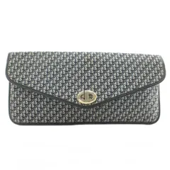 クリスチャンディオール Christian Dior ヴィンテージ トロッター クラッチバッグ セカンドバッグ パーティバッグ キャンバス レザー ト総柄 CDロゴ ゴールド金具 紺 ネイビー /XZ ■OH ■GY18