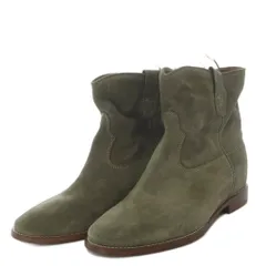 イザベル マラン エトワール ISABEL MARANT ETOILE ウエスタンブーツ ショート フラット スエード 38 カーキ /YO10のサムネイル