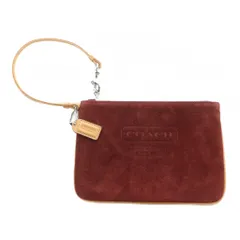 コーチ COACH ポーチ 小物入れ マルチケース スエード レザー ロゴ 赤 レッド ■GY18 /MQ