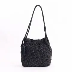 メタリック柄編み ロングハンドル トートバッグ 定番 COOCO 4549932145008