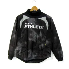 アスレタ 長袖ピステ ウィンドブレーカー スポーツウエア トップス キッズ 男の子用 150サイズ ブラック×グレー ATHLETA 【中古】のサムネイル