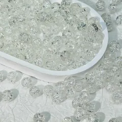 【数量限定】ガラスビーズ 10mm 100個入り ラウンドビーズ アクセサリー制作 手芸 ビーズパーツ ブレスレット ネックレス ライトカラー (クリア) NYANDELMO ND-0279-R02-H27-CL