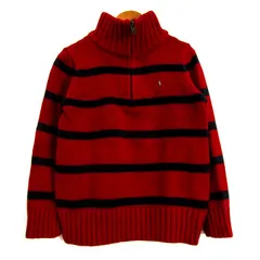 ポロバイラルフローレン ニット 長袖 ボーダー トップス キッズ 男の子用 4/4Tサイズ レッド×ネイビー Polo by Ralph Lauren 【中古】のサムネイル