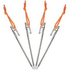 【人気商品】Soomloom ペグ チタン製 固定ロープ付き テント用 タープ用20㎝ 3本/4本/8本/16本セットのサムネイル