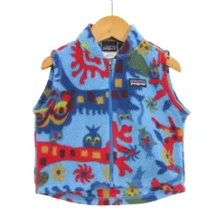 パタゴニア フリースベスト ジャケット アウトドア アウター ベビー 男の子用 6Mサイズ ブルー×レッド patagonia 【中古】