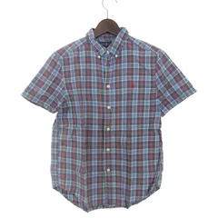 ラルフローレン 半袖シャツ ボタンダウン チェック柄 トップス キッズ 男の子用 L(14-16)サイズ ネイビー×レッド RALPH LAUREN 【中古】のサムネイル