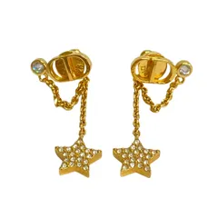 DIOR/ChristianDior(ディオール/クリスチャンディオール) ピアス美品  Petit CD ゴールド×クリア 星/スター
