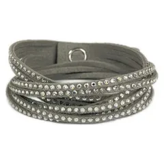 SWAROVSKI(スワロフスキー) ブレスレット美品  - ライトグレー×クリア ラインストーン
