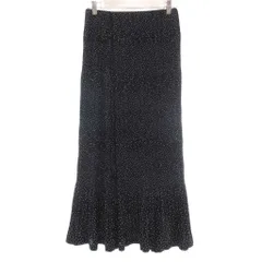 ミラオーウェン Mila Owen 美品 スカート 0 黒 ブラック ドット柄 ロング丈 /NL ■ECA001