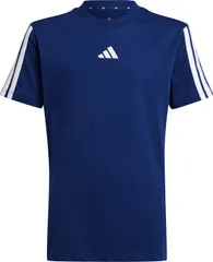 アディダス adidas エッセンシャルズ 半袖Tシャツ キッズ ショートスリーブ 子供 ジュニア レギュラーフィット クルーネック トップス ウェア おでかけ トレーニング 普段使い  KRG92 JD6490 ダークブルー/ホワイ