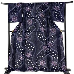 ショッピング正規品 バイセル 着物 名品 袋帯 紫 桜 幾何学模様 唐織 金糸 箔 六通 正絹 ☆☆☆☆