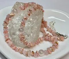 恋愛運インカローズ・ローズクォーツ天然石細石のネックレス45㎝新品