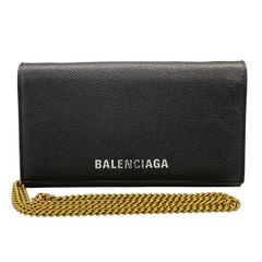BALENCIAGA(バレンシアガ) 財布 ビルフォン ウォレット オン チェーン 579309 黒×白 チェーンウォレット レザー BALENCIAGA(バレンシアガ) 財布 ビルフォン ウォレット オン チェーン