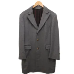 エルメネジルドゼニア Ermenegildo Zegna 美品 カシミヤコート チェスターコート ロング丈 シングル カシミヤ100% ロゴ裏地 グレー