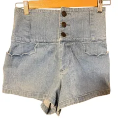 リズリサ LIZ LISA デニムショートパンツ レースアップ ハイウエスト 0 薄青 ライトブルー 141-5026-0 /MZ