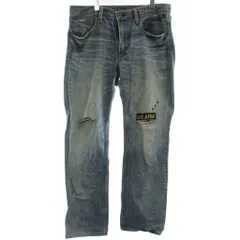 リーバイス Levi's デニム ジーンズ 34 ライトブルー ダメージ加工 パッチ付き 星柄 /GG ■ECD001