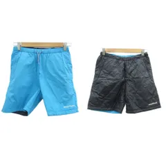 モンベル Montbell アウトドアウエア サーマラップショーツ ショートパンツ ハーフパンツ 短パン S 黒 ブラック 水色 ライトブルー /HO18 ■GY60
