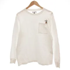 シップス SHIPS Tシャツ ロンT M 長袖 刺繍 胸ポケット 白 ホワイト /JS ■ECA001