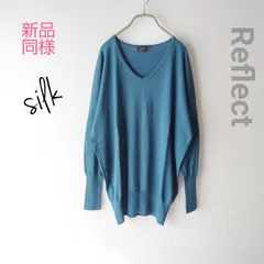 新品同様 Reflect リフレクト シルクカシミヤゆるニット 春向き カットソー セーター 長袖 ミントグリーン