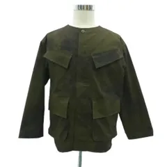 ニコアンド Niko and.. ノーカラージャケット ミリタリージャケット ミドル丈 総柄 3 M カーキ /HO8 ■GY58