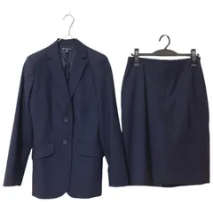 【美品】BROOKS BROTHERS　ブルックスブラザーズ　スカートスーツ　紺　ネイビー　レディース　サイズ0 サイズ4 無地　ウール混　オシャレ　高級感　オフィス　キャリアウーマン　セレモニー【Z1810】のサムネイル