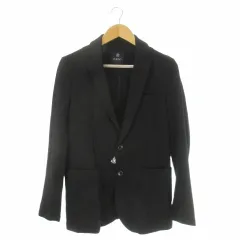 ナノユニバース nano universe ジャケット S 黒 ブラック 無地 テーラードカラー 長袖 /CK14 ■GY60