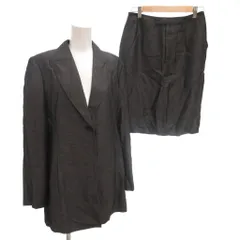 エル ELLE セットアップ スーツ 40 テーラードジャケット 総裏地 台形スカート ひざ丈 サイドスリット グレー 長袖 膝丈 シングルボタン /KR ■GY60