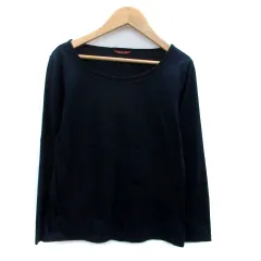 アマカ AMACA Tシャツ カットソー ラウンドネック 長袖 38 M 紺  ネイビー /HO37のサムネイル