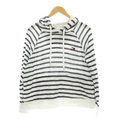 トミーヒルフィガー TOMMY HILFIGER パーカー  L 白 ホワイト ボーダー柄 長袖 /GP ■ECD001