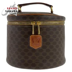 美品 CELINE セリーヌ ヴィンテージ マカダム ブラウン ゴールド金具 PVC/レザー ハンドバッグ バニティバッグ レディース 407999【中古】