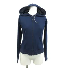 トミーガール tommy girl パーカー スウェット メッシュ 長袖 ジップアップ XS 紺 ネイビー /XZ ■ECD001