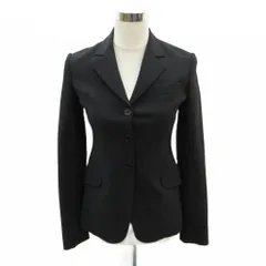 セオリー Theory スーツ テーラードジャケット 2 黒 ブラック 無地 シングルボタン 総裏地 ミドル丈 /YS43 ■ECD001